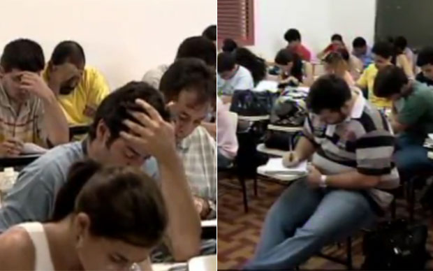 Candidatos fazem o Exame da OAB (Foto: TV Globo/Reprodução)