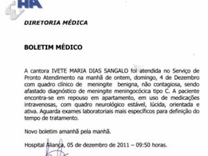 Boletim médico de Ivete Sangalo (Foto: Reprodução) (Foto: Reprodução)
