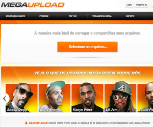 Página do MegaUpload exibe celebridades que dizem apoiar o site (Foto: Reprodução)