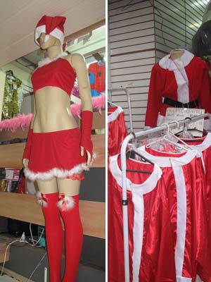 Fetiche de Mamãe Noel e roupas tradicionais de Papai Noel fazem sucesso (Foto: Tássia Thum/G1)