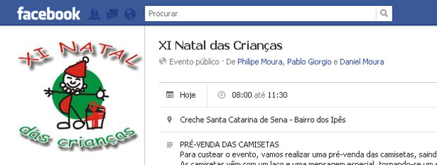 Voluntários usam Facebook para promover Natal para crianças carentes na Paraíba (Foto: Reprodução)