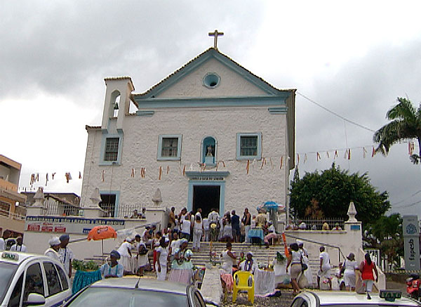 Igreja de São Lázaro, em Salvador (Foto: Imagem/TV Bahia)