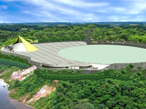 Projeto do Memorial Encontro das Águas é obra de Oscar Niemeyer (Foto: Divulgação/Agecom)