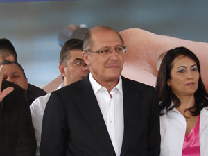 Alckmin falou sobre a Cracolândia em evento em Francisco Morato (Foto: Juliana Cardilli/G1)