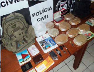 mochila (Foto: Polícia Civil RO/Divulgação)