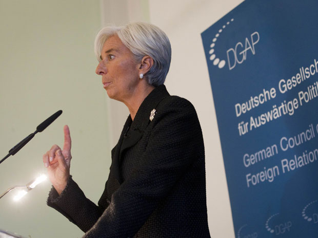 Lagarde fala nesta segunda-feira (23) em Berlim (Foto: Reuters)
