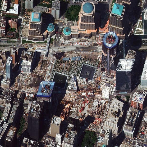 Ground Zero, o local onde ficavam as Torres Gêmeas do World Trade Center, em Nova York (Foto: DigitalGlobe)