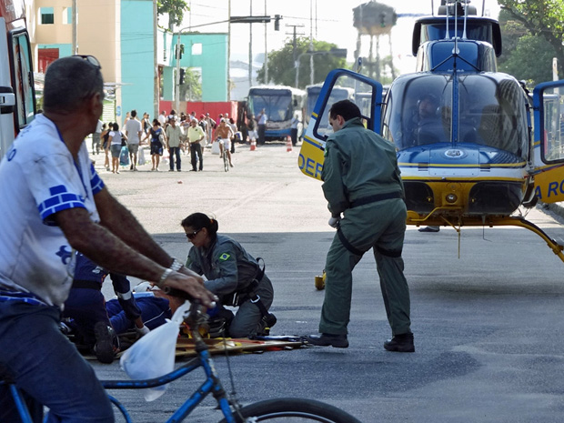 Prefeitura faz simulação de acidente para testar socorro no carnaval de Pernambuco (Foto: Katherine Coutinho / G1)