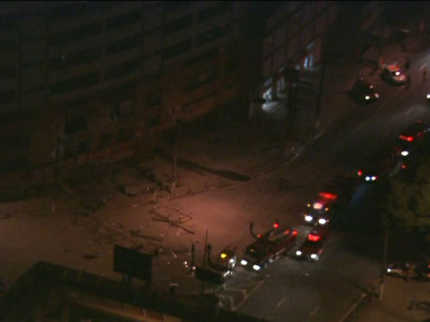 Explosão em edifício deixou feridos no ABC (Foto: Reprodução/TV Globo)