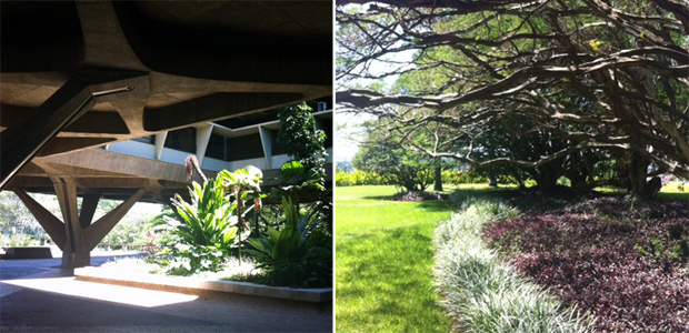 Prédio principal da embaixada italiana em Brasília é cercado por jardins (Foto: Jamila Tavares / G1)