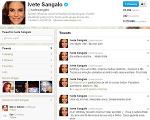 Ivete Sangalo lamentou a morte de Whitney Houston no Twitter (Foto: Reprodução)