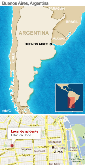 mapa acidente argentina (Foto: Arte G1)
