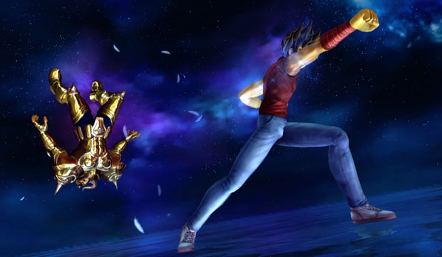 Seya ataca o cavaleiro de ouro de Touro no game de PS3 (Foto: Divulgação)