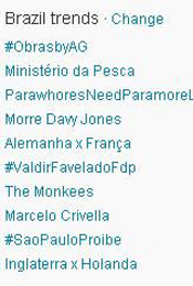 Trending Topics no Brasil às 17h (Foto: Reprodução)