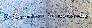 Cariocas e turistas se declaram 
ao Rio em cartão gigante (Perla Rodrigues/G1)