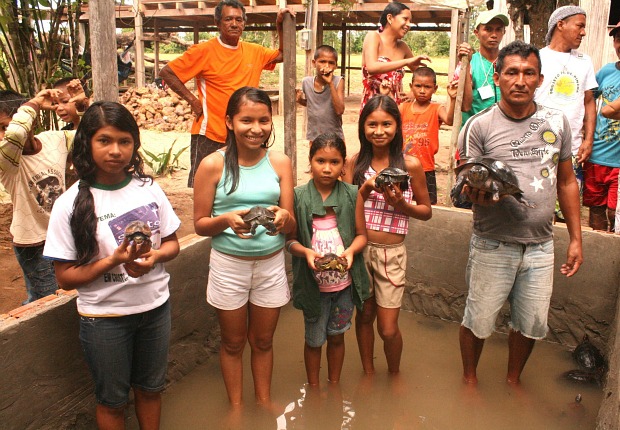 Projeto ambiental é realizado com apoio da comunidade (Foto: Reprodução TV Amazonas)