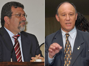 Afonso Florence (esq.), substituído por Pepe Vargas (dir.) no Ministério do Desenvolvimento Agrário  (Foto: Agência Brasil)