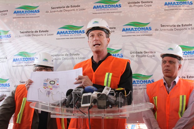 Segundo Fulvio Danilas, obras da Arena da Amazônia estão adiantadas (Foto: Carlos Eduardo Matos/G1 AM)