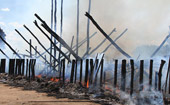 Ocas pegam fogo e são destruídas em aldeia (Auakamu Kamayurá / Arquivo Pessoal)