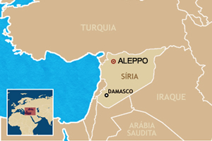mapa aleppo atentado 18/3 VALE ESTE (Foto: Arte G1)