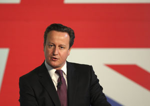 Cameron fala a partido conservador escocês em Troon nesta sexta (23) (Foto: Reuters)