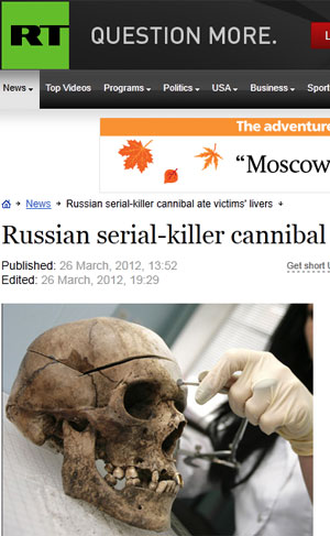 Intenção de 'canibal' russo seria impressionar a namorada (Foto: Reprodução/RT)