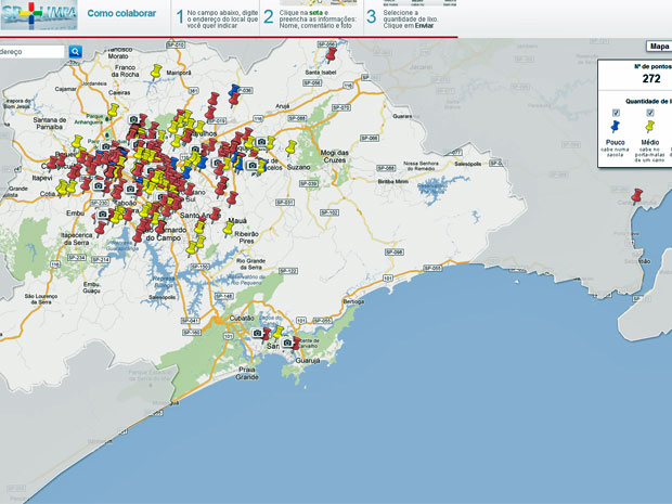 Internauta pode indicar no mapa do SP + Limpa pontos viciados de descarte de lixo na capital (Foto: Reprodução/G1)
