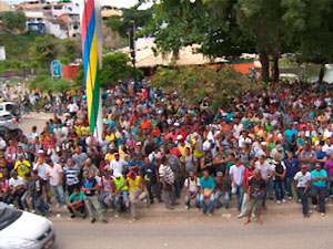 Paralisação da construção civil (Foto: Imagem/TV Bahia)