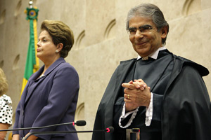 O ministro Carlos Ayres Britto durante posse no Supremo (Foto: Carlos Humberto / SCO / STF)