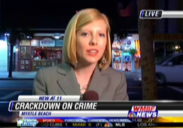 Ashley Taylor estava mostrando notícia sobre criminalidade. (Foto: Reprodução)