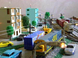 Cidade em miniatura enfeita a maquete da Estação Ferroviária (Foto: Alan Schneider/G1 TV Tem Bauru)