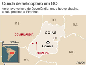 Mapa Doverlândia Piranhas, em Goiás (Foto: Editoria de Arte/G1)