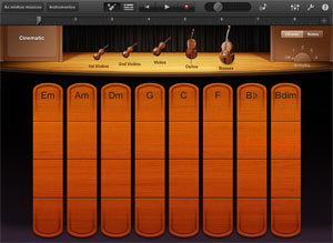 Garage Band permite orquestrar quinteto de cordas e fazer 'jam sessions' com até quatro dispositivos (Foto: Reprodução)