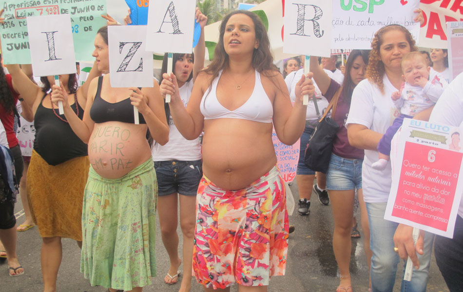 Grávidas na Marcha pela Humanização do Parto em Ipanema