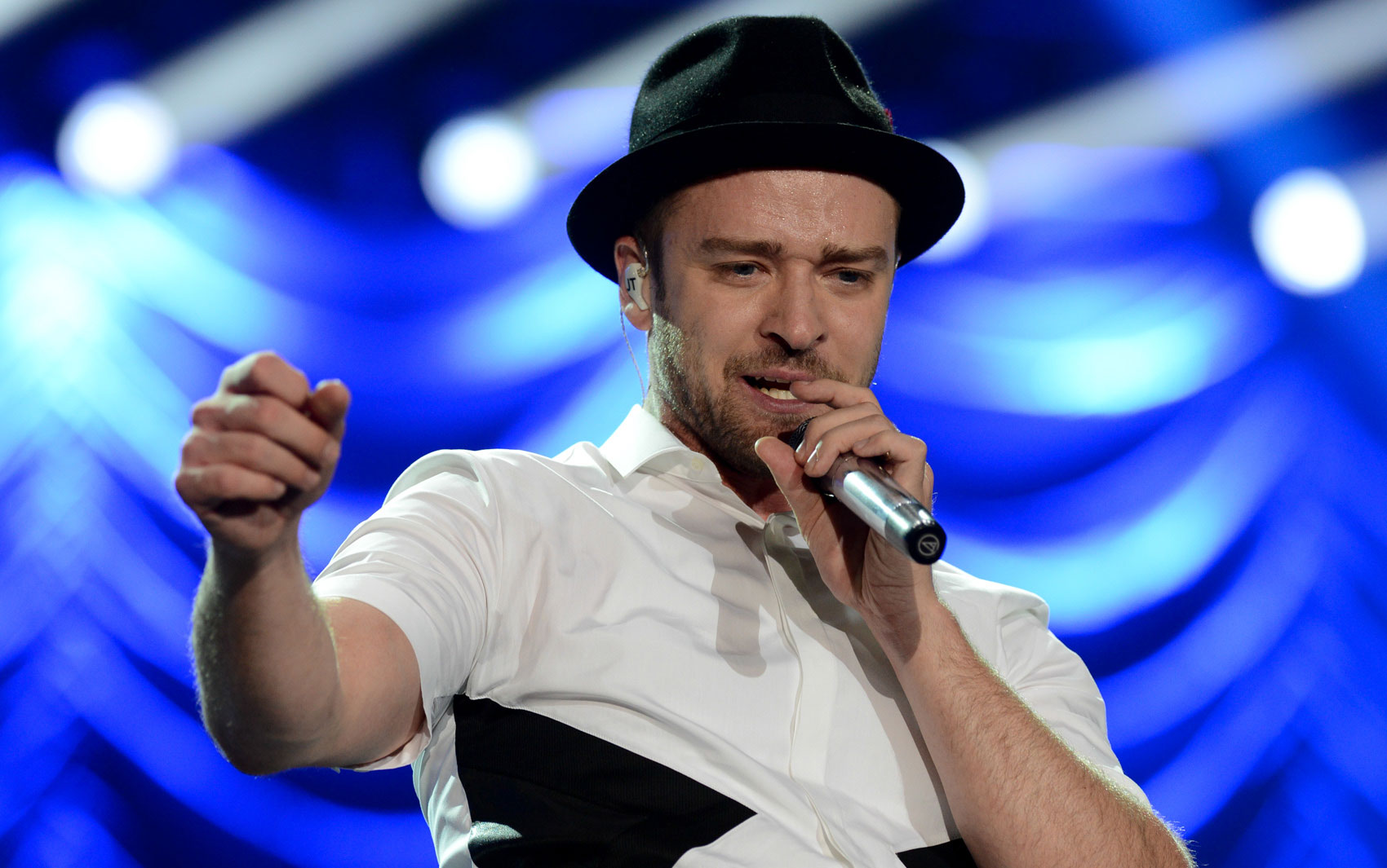 Justin Timberlake durante show no Palco Mundo neste domingo (15)