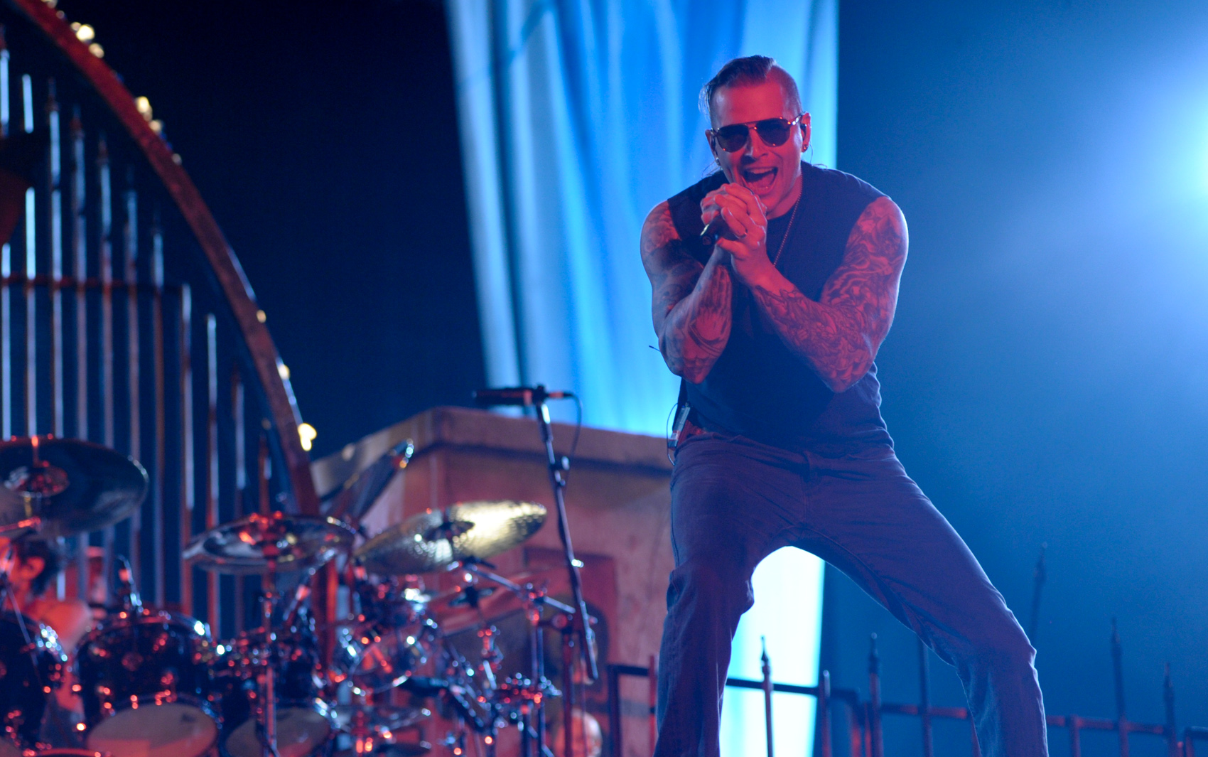Banda de heavy metal Avenged Sevenfold tocou antes de Iron Maiden no Palco Mundo neste domingo (22).