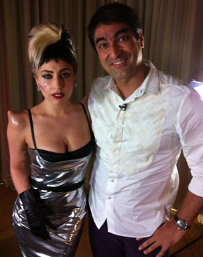 Zeca camargo e Lady Gaga (Foto: Divulgação/ TV Globo)