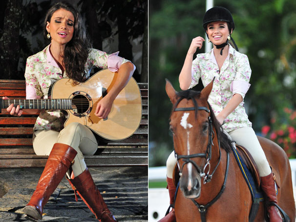 Além de praticar equitação, Paula Fernandes canta sucessos no programa (Foto: TV Globo/ Estevam Avellar)