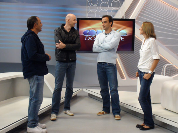 Tande recebe Humberto Martins, Tadeu Schmidt e Helen Luz (Foto: TV Globo/Gisele Gomes)