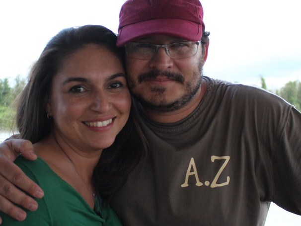 Um dos diretores do Criança Esperança Emerson Muzeli com a repórter de Manaus Daniela Assayag (Foto: Christina Fuscaldo)
