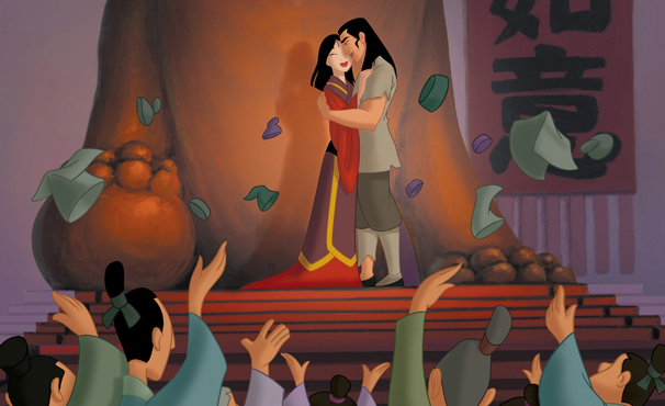 Mulan e capitão Lee se apaixonam (Foto: Divulgação / Disney)