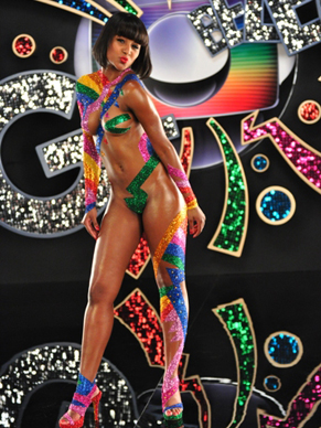 Aline Prado faz homenagem a antiga musa do carnaval na Rede Globo (Foto: TV Globo / Estevam Avellar)