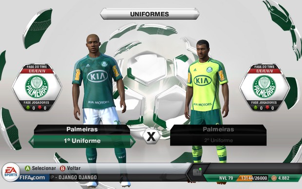 Palmeiras, além dos clubes cariocas, entra em Fifa 13 com nome e uniformes autênticos (Foto: Reprodução)