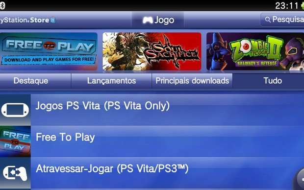 É possível listar apenas os jogos para PS Vita (Foto: Reprodução / TechTudo)