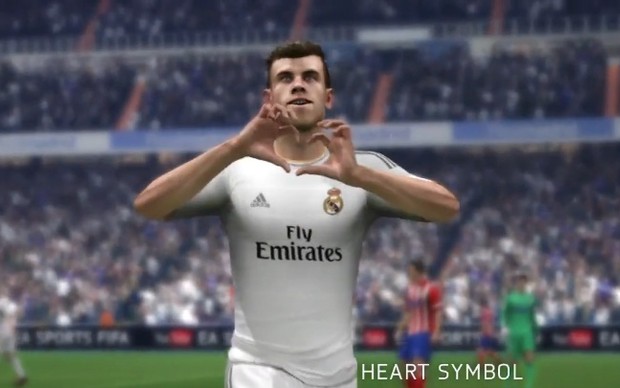 Bale fará sua famosa comemoração "S2" em Fifa 14 (Foto: Reprodução / TechTudo)
