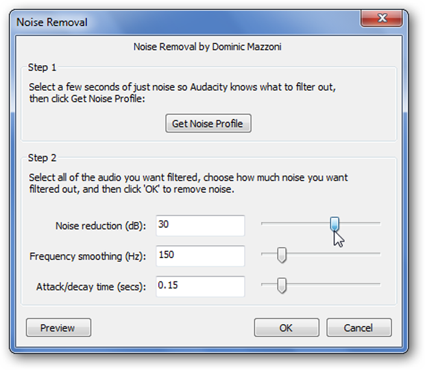 audacity noise reduction