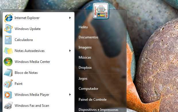 Dropbox no menu iniciar (Foto: Reprodução/Helito Bijora)