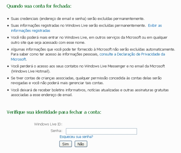Delete sua conta do MSN (Foto: Reprodução/TechTudo)