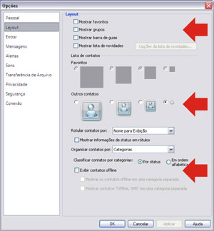 Configuração de layout do Windows Live Messenger (Foto: Reprodução/Teresa Furtado)