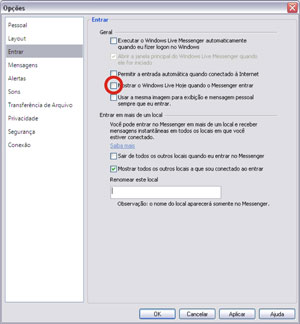 Opções de entrada do Windows Live Messenger  (Foto: Reprodução/Teresa Furtado)